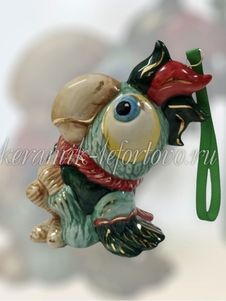 Елочная игрушка "Попугай" (цветная с золотом), 0,05 л ШФ-053С