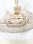 Елочная игрушка "Кораблик" (цветная/глазурь с золотом) 0,05 л, ШФ-053С