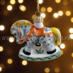 Елочная игрушка "Лошадка" (цветная с золотом) ШФ-053С