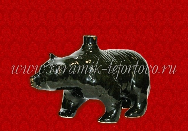 Штоф "Медведь" (черный / черный с золотом), 1 л, Шф-268С / Шф-269С