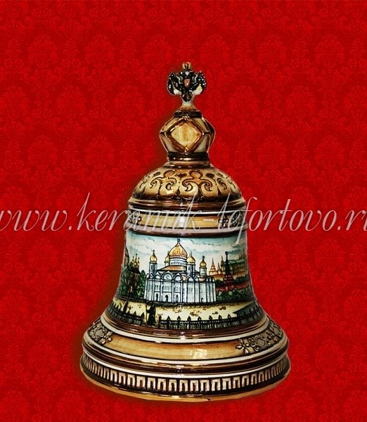 Штоф "Колокол" (цветной с золотом, роспись) 2,5 л, ШФ-138С роспись красками по керамике