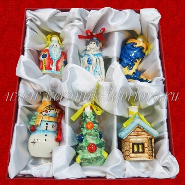 Подарочный набор«Рождественская история» из 6 шт. елочных игрушек Шф-271С