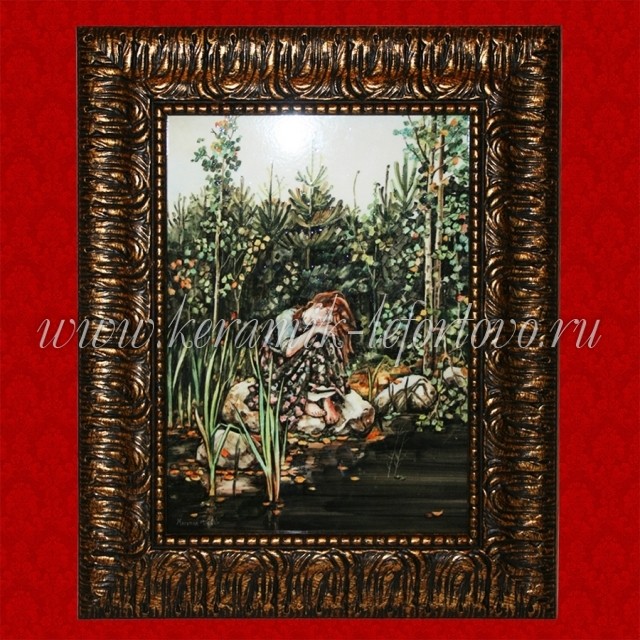 Картина фарфоровая "Аленушка" 35*43 см в багете, С-124С Картина фарфоровая "Аленушка" 35*43 см в багете, С-124С