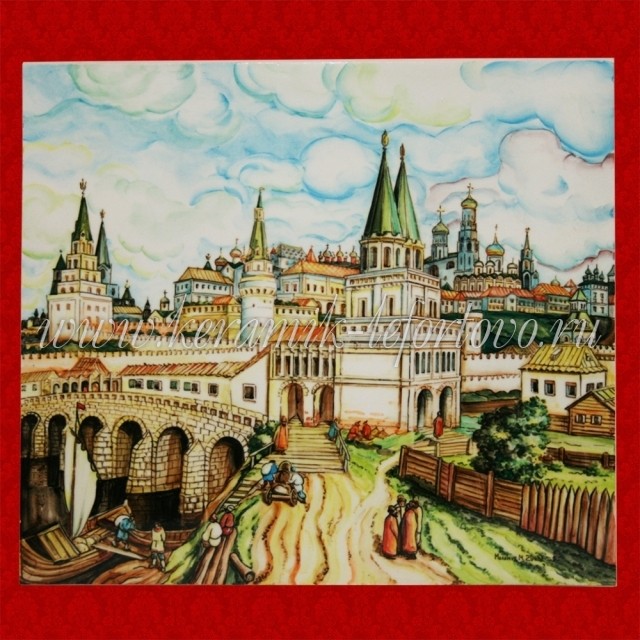 Картина на фарфоре "Расцвет Кремля"