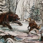 Картина на фарфоре "Медведь"