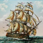 Картина на фарфоре "Парусник в море"
