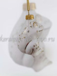 Елочная игрушка "Лягушка" (белая с золотом),  0,05 л, ШФ-053С