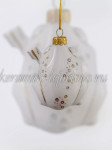 Елочная игрушка "Лягушка" (белая с золотом),  0,05 л, ШФ-053С