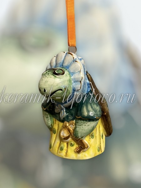 Елочная игрушка "Черепаха" (цветная с золотом) ШФ-053С