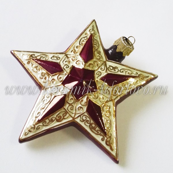 Елочная игрушка "Звезда" (цветная с золотом), 0,05 л, ШФ-053С