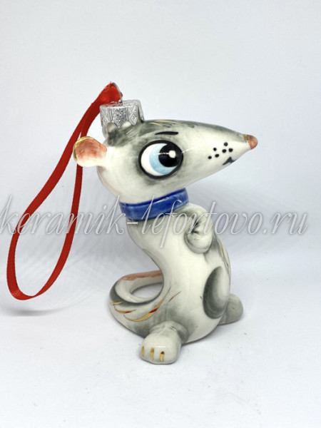 Елочная игрушка "Крыска" (цветная с золотом), 0,05 л, ШФ-053С