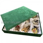 Подарочный набор из 12 шт. мини-штофов (цветной с золотом, коробка флок)