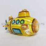 Елочная игрушка "Подводная лодка" (цветная с золотом), 0,05 л, ШФ-053С