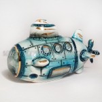 Елочная игрушка "Подводная лодка" (цветная с золотом), 0,05 л, ШФ-053С