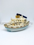 Елочная игрушка "Кораблик" (цветная с золотом) 0,05 л, ШФ-053С