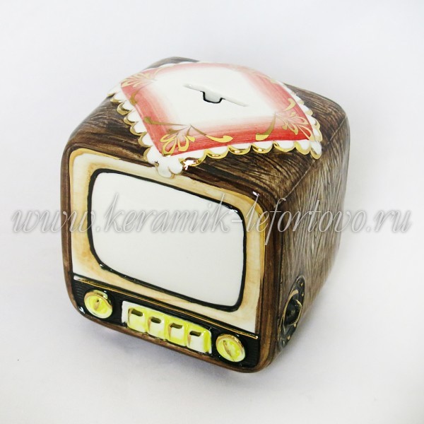 Копилка «Телевизор» (цветная с золотом) С-157С