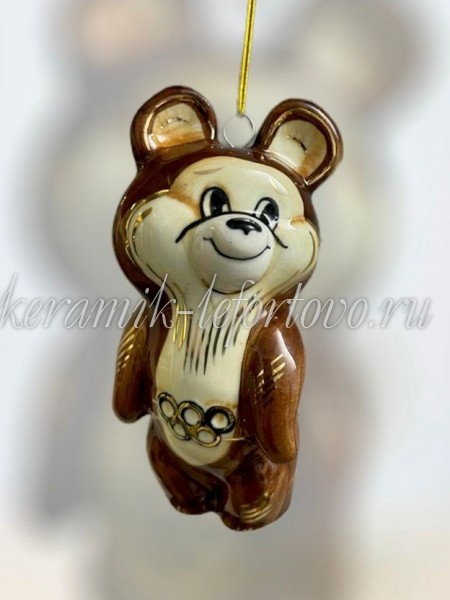 Елочная игрушка "Олимпийский мишка" (цветная с золотом), ШФ-053С