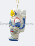 Елочная игрушка "Космонавт" (цветная с золотом), ШФ-053С