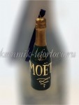 Елочная игрушка "Бутылка шампанского" (цветная с золотом), ШФ-053С