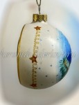 Елочная игрушка шарик "Куранты" (цветная), ШФ-053С
