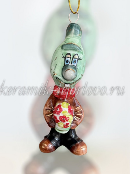 Елочная игрушка "Кактус" (цветная с золотом), ШФ-053С
