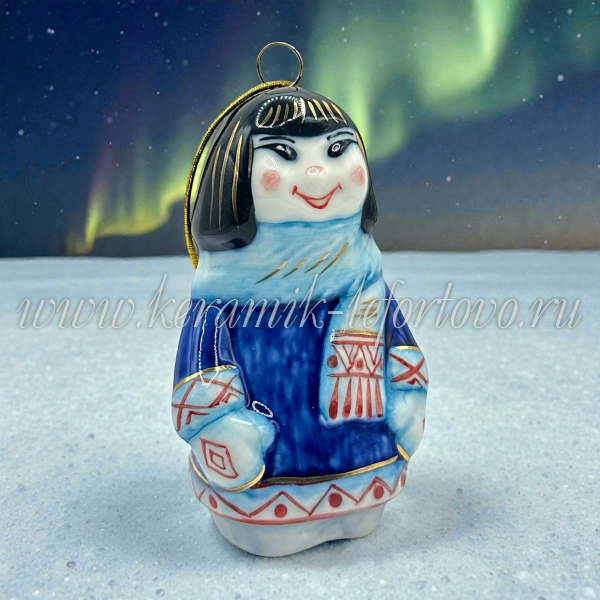 Елочная игрушка "Чукча" (цветная с золотом), ШФ-053С