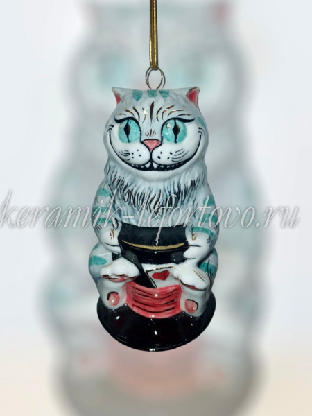 Елочная игрушка "Чеширский кот" (цветная с золотом), ШФ-053С