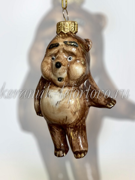 Елочная игрушка "Медвежонок в тумане" (цветная с золотом), ШФ-053С