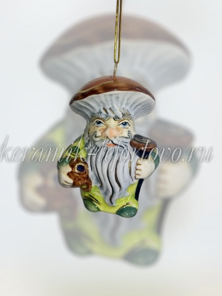 Елочная игрушка "Старик-Боровик" (цветная с золотом), ШФ-053С