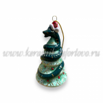 Елочная игрушка "Змейка с елкой" (цветная с золотом), ШФ-053С