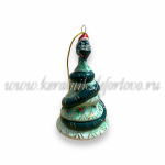 Елочная игрушка "Змейка с елкой" (цветная с золотом), ШФ-053С