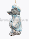 Елочная игрушка "Волк из Красной шапочки" (цветная с золотом), ШФ-053С
