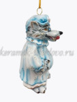 Елочная игрушка "Волк из Красной шапочки" (цветная с золотом), ШФ-053С
