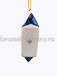 Елочная игрушка «Конфета» (кобальт с золотом) ШФ-053С