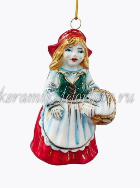 Елочная игрушка "Красная шапочка" (цветная с золотом), ШФ-053С