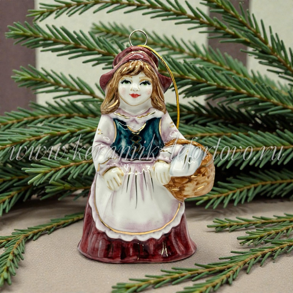 Елочная игрушка "Красная шапочка" (цветная с золотом), ШФ-053С