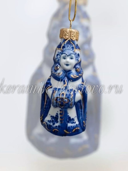 Елочная игрушка "Снежная Королева" (Снегурочка) (кобальт с золотом) ШФ-053С