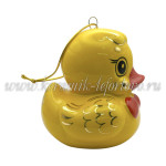 Елочная игрушка "Уточка" (цветная с золотом), ШФ-053С