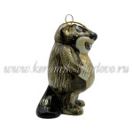 Елочная игрушка "Бобер из Простоквашино" (цветная с золотом), ШФ-053С