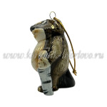 Елочная игрушка "Бобер из Простоквашино" (цветная с золотом), ШФ-053С