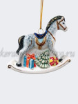 Елочная игрушка "Лошадка-качалка" (цветная с золотом), ШФ-053С