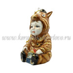 Елочная игрушка "Малыш в костюме лошадки" (цветная с золотом), ШФ-053С