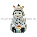 Елочная игрушка "Малыш в костюме лошадки" (цветная с золотом), ШФ-053С