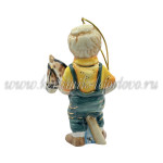 Елочная игрушка "Малыш на лошадке" (цветная с золотом), ШФ-053С