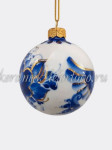 Елочная игрушка "Шарик Птица счастья" (кобальт с золотом) ШФ-053С