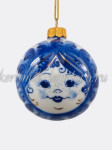 Елочная игрушка "Шарик Солнце-Месяц" (кобальт с золотом) ШФ-053С