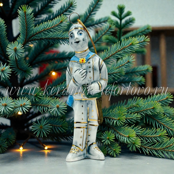 Елочная игрушка «Дровосек» новый (цветная с золотом) ШФ-053С