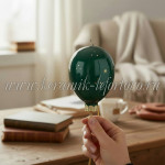 Елочная игрушка «Воздушный шарик» зеленый (цветная с золотом) ШФ-053С