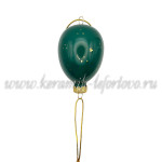 Елочная игрушка «Воздушный шарик» зеленый (цветная с золотом) ШФ-053С