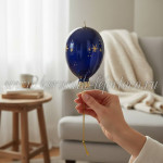 Елочная игрушка «Воздушный шарик» синий (цветная с золотом) ШФ-053С